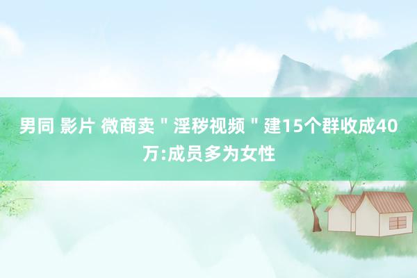 男同 影片 微商卖＂淫秽视频＂建15个群收成40万:成员多为女性