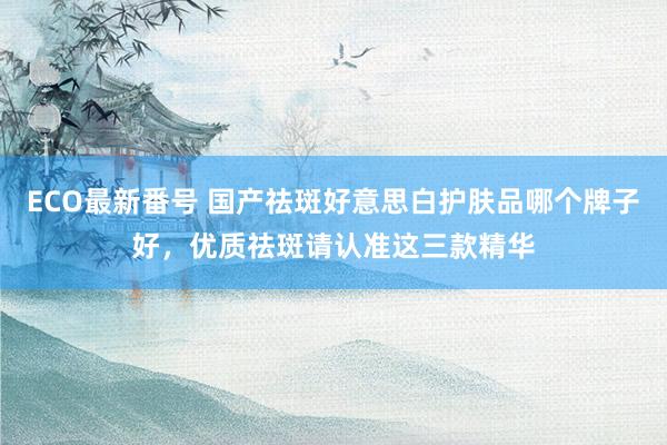 ECO最新番号 国产祛斑好意思白护肤品哪个牌子好，优质祛斑请认准这三款精华