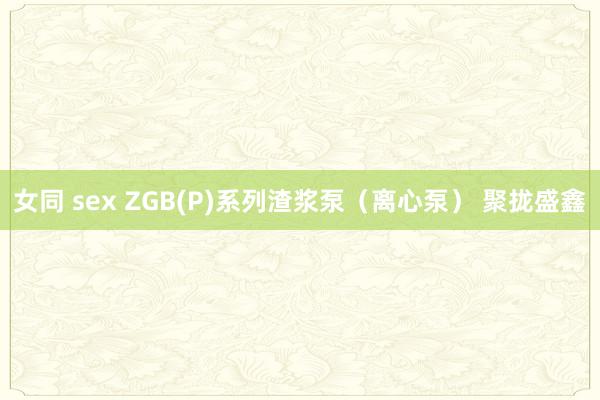 女同 sex ZGB(P)系列渣浆泵（离心泵） 聚拢盛鑫