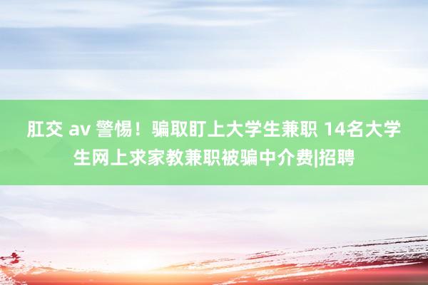 肛交 av 警惕！骗取盯上大学生兼职 14名大学生网上求家教兼职被骗中介费|招聘