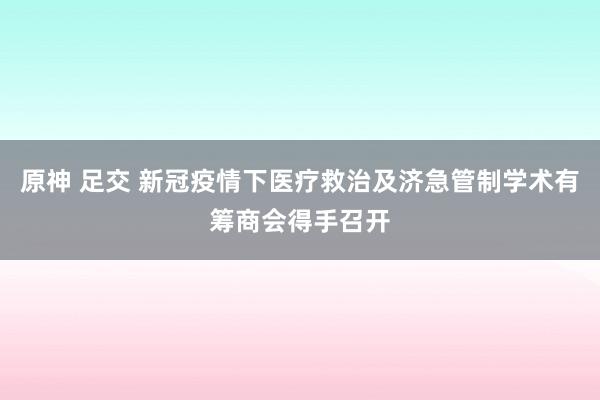 原神 足交 新冠疫情下医疗救治及济急管制学术有筹商会得手召开